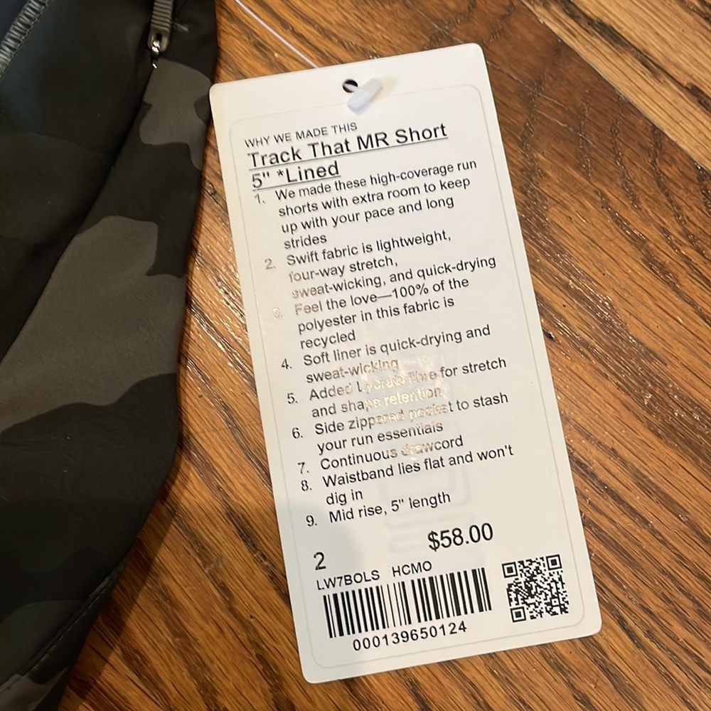 Lululemon Tracker Short 5" size 2 NWT in camoflauge - Picture 4 of 6